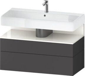 Duravit Waschtischunterschrank Qatego in Weiß und Grau, Wandmontage, mit 1 Auszug, B/T/H: 99 x 47 x 59 cm - Bild 1