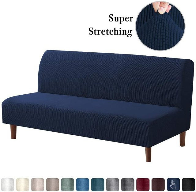Elastischer Stretchbezug für Sofa und Futon von RTTIME in Navy Blau mit Jacquard-Muster - Bild 1