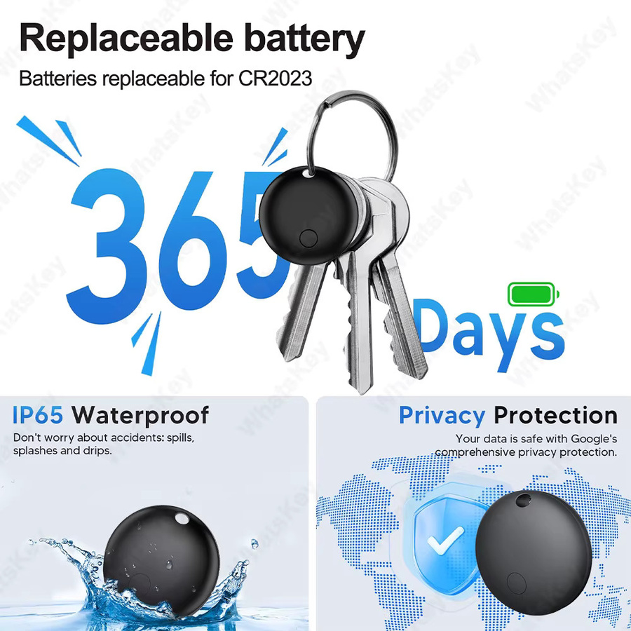 Peocke Mini Smart Tag Tracker GPS-Ortungsgerät für Schlüssel, Fahrrad und Taschen, kompatibel mit iOS und Google, in Schwarz oder Weiß - Bild 5