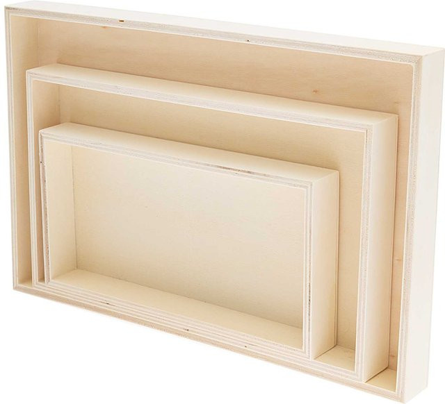 Rico Design Holztablett rechteckig aus Kiefernholz in Natural - Bild 1