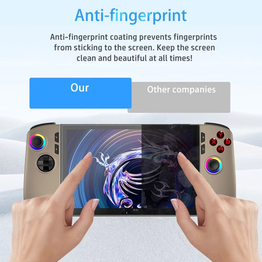 MSI Claw 8 AI+ 2025 Displayschutzfolie aus gehärtetem Glas, 8 Zoll, transparent, kratzfest mit 9H Härtegrad und Antireflexbeschichtung - Bild 2