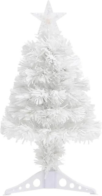 vidaXL Künstlicher Weihnachtsbaum mit Glasfaser-Beleuchtung in Weiß, Höhe: 64 cm - Bild 1