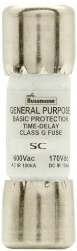 Eaton SC-8 BUSS SC Sicherungseinsatz Class G, 8A, 600 V/AC, 170 V/DC, Weiß - Bild 1