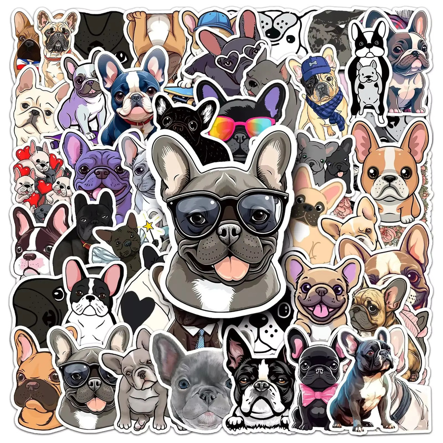 GOGOTU Cartoon-Aufkleber Französische Bulldogge, 50 Stück - Bild 2