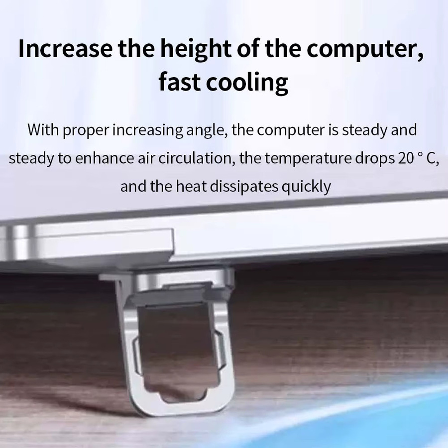 TISHRIC Verstellbarer und zusammenklappbarer Mini-Laptop-Ständer für MacBook, Huawei, Samsung, Xiaomi, Dell und ASUS in Schwarz oder Silber - Bild 5