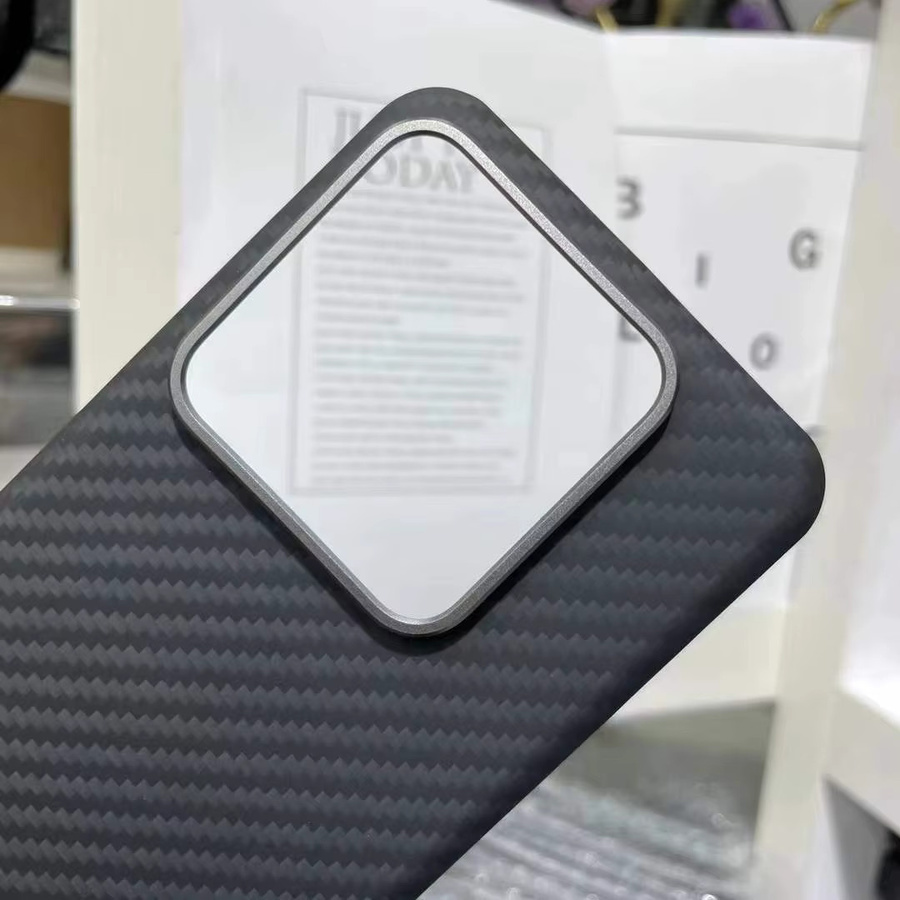 Xiaomi Carbonfaser Handyhülle mit MagSafe für Xiaomi 14 / 15 / 14 Pro / 15 Pro, Aramidfaser Slim Case, Schwarz - Bild 3