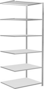 Schulte Anbauregal Steckregal MULTIplus150 mit 6 Fachböden und Kreuzstrebe, Farbe: Lichtgrau, B/T/H: 250 x 100 x 80 cm - Bild 1