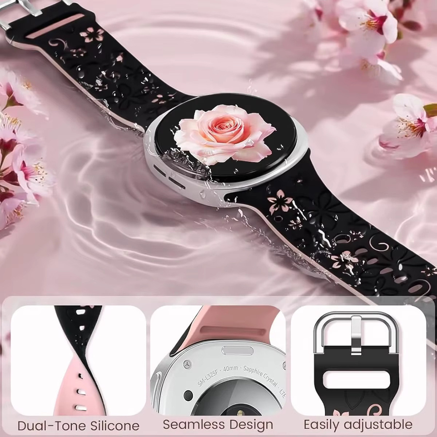 FancyWrist Uhrenarmband Silikon, Schwarz, Samsung Galaxy Watch 8 - Bild 2