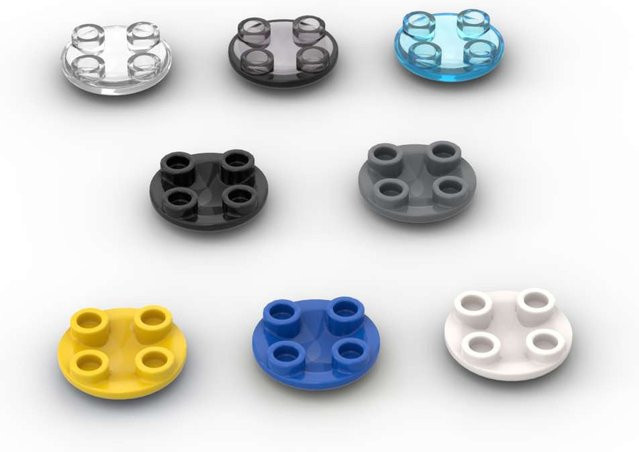 SixBricks MOC 2654 Runde 2x2 Bausteine, 10-teiliges Set, Weiß - Bild 1