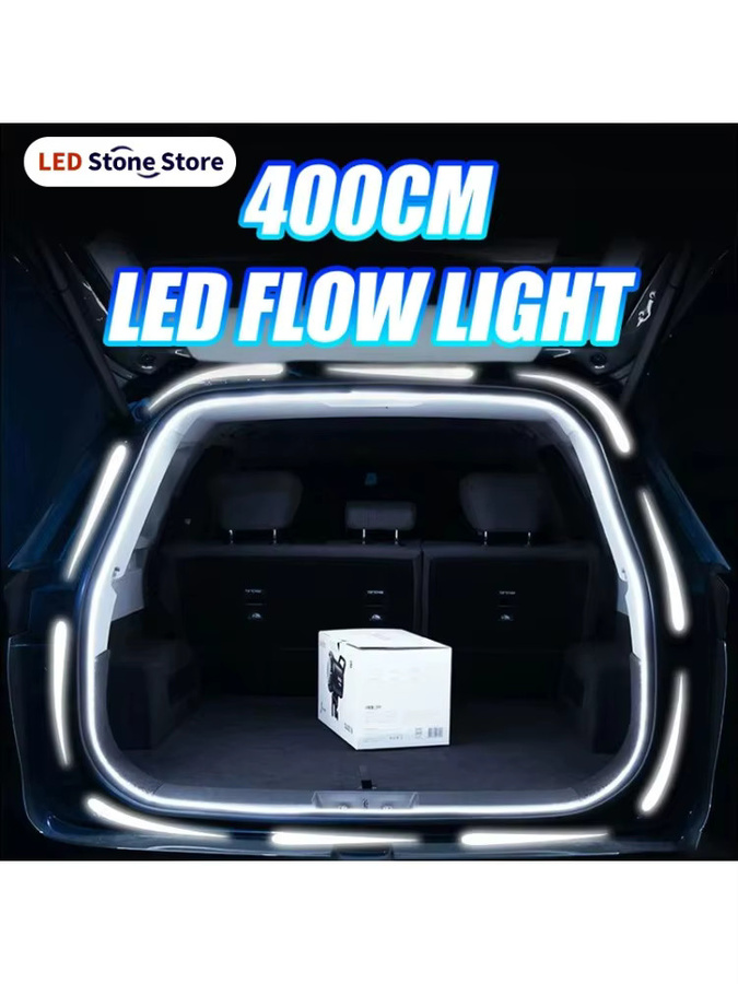 YUSATAN LED Kofferraumbeleuchtungsstreifen RGBIC Neon Flex in Weiß, 400 cm, Universal für 12V SUV und MPV - Bild 6