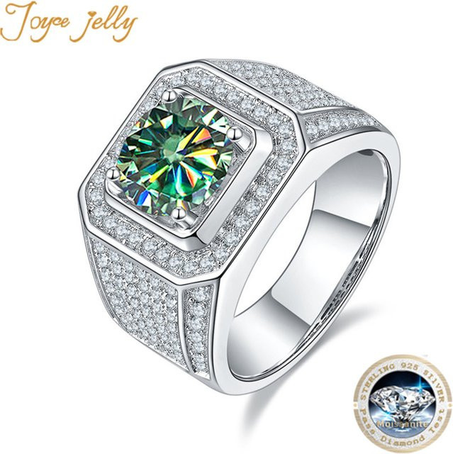 JOYCE JELLY Moissanit-Ring, 925 Silber vergoldet, Herren - Bild 1