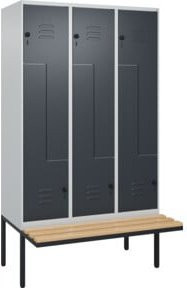C+P Z-Spind Classic PLUS Sitzbank mit 6 Fächern und Sicherheits-Drehriegel, Sitzfläche aus Buche-Hartholz, B/T/H: 212,0 x 120,0 x 81,5 cm - Bild 1