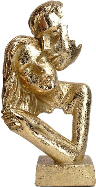 Yiran Furniture Paar Masken aus Harz als luxuriöse Desktop-Dekoration in Gold und Silber - Bild 1