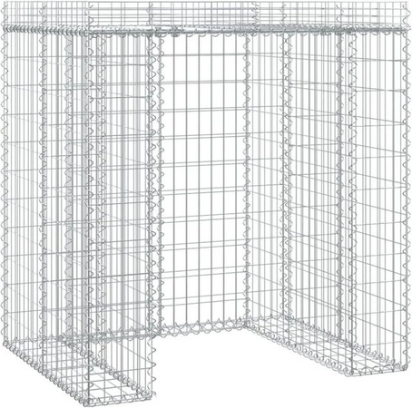 DELUKE Gabionen Mülltonnenbox ESOL mit Dach für 1 Tonne, Farbe Silber, B/T/H: 120 x 110 x 91 cm
