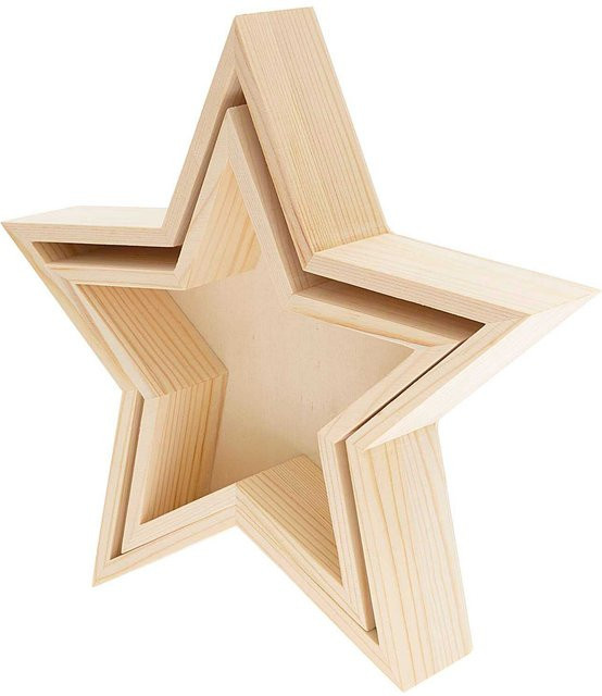 Rico Design Holz-Dekotablett Stern aus Kiefernholz in Natural - Bild 1