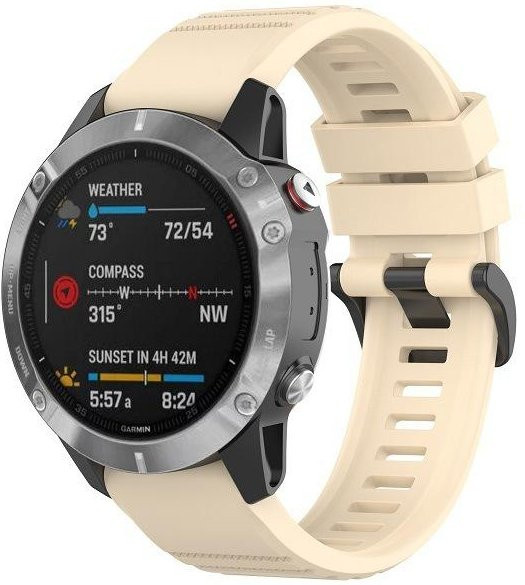 QuickFit Uhrenarmband Silikon, 26mm, beige, Unisex - Bild 1