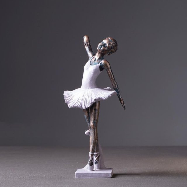 Yiran Furniture Ballerina Ornament im nordischen Design für Kinderzimmer und Schreibtisch aus Harz - Bild 1