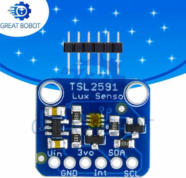 TSL2591 IIC I2C Lichtsensor Breakout Modul mit hoher Dynamik, Digitaler Lichtsensor TSL25911FN für 3,3 V und 5 V, Blau - Bild 1