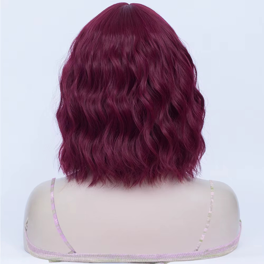 MSIWIGS Damen-Perücke, synthetisch, rot, kurz, gewellt - Bild 2