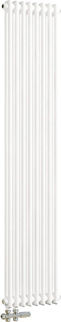 Duschparadies Traditioneller Heizkörper für Warmwasserbetrieb in Weiß, Höhe: 180 cm, Breite: 38 cm - Bild 1