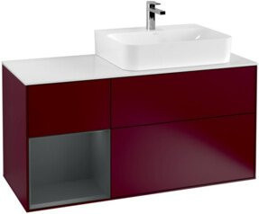 Villeroy & Boch Finion Waschtischunterschrank mit Abdeckplatte in Peony Matt, Breite: 120 cm, Tiefe: 50,1 cm, Höhe: 50,1 cm - Bild 1