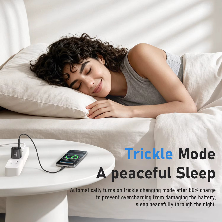 ASOMETECH 33W GaN USB-C Ladegerät mit Dual-Ports in Schwarz für iPhone, iPad und Samsung - Bild 4