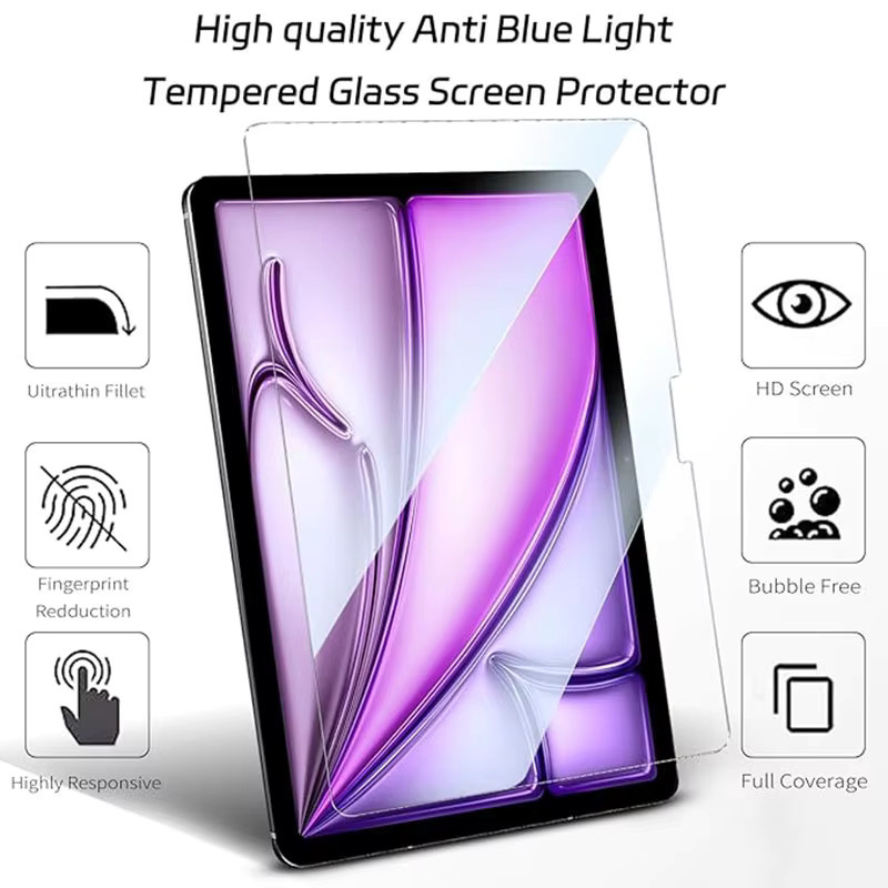 2 Stück Gehärtetes Glas Displayschutzfolie für Apple iPad Pro, Air und Mini, transparent - Bild 2