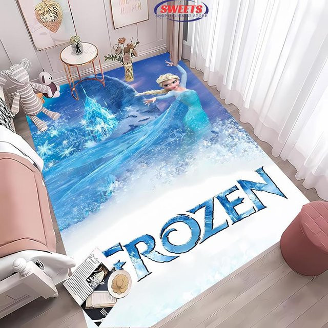 Disney Frozen Elsa Magischer Eis Teppich für das Kinderzimmer in Blau, B/H: 70 x 100 cm - Bild 1