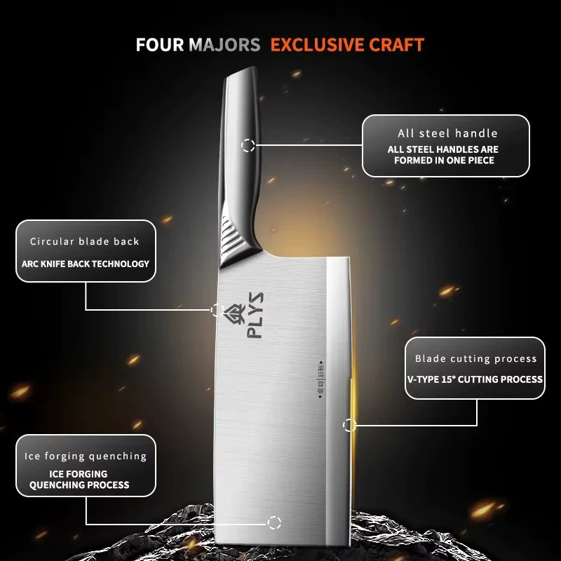 Seiko Forged Chef Cleaver Mehrzweck-Küchenmesser aus Edelstahl in Silber - Bild 4