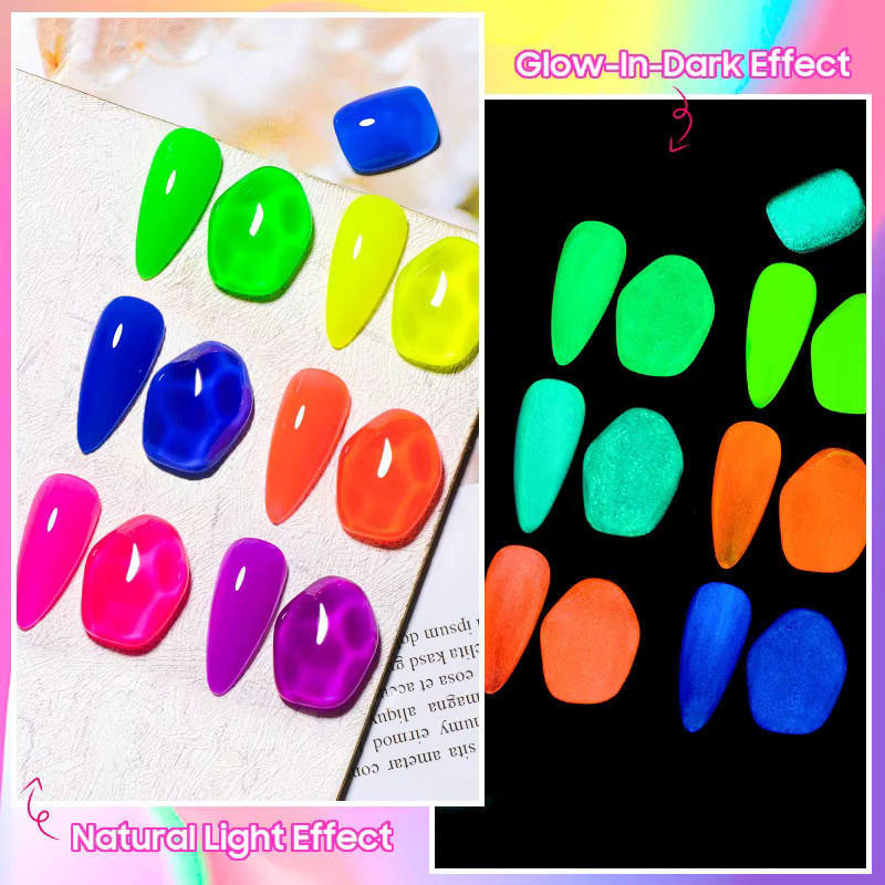 MTSSII Gel-Nagellack, 6 Stück, fluoreszierend, glänzend - Bild 2