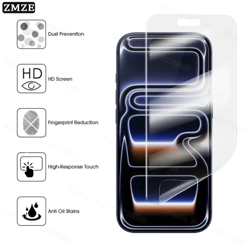 5 Stück Hydrogel-Displayschutz Folie für Apple iPhone 17 16 15 14 13 12 11 Pro Max Plus Mini in Transparent - Bild 6