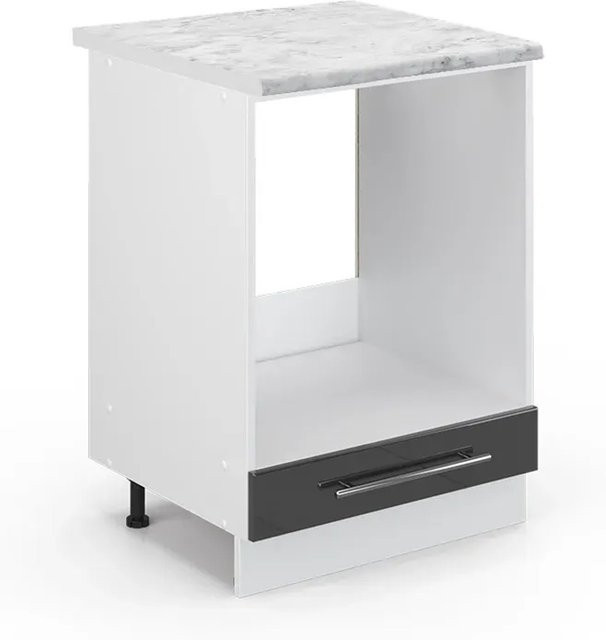 Vicco Herdumbauschrank Fame-Line Anthrazit Hochglanz/Weiß B: 60 cm, T: 60 cm, H: 82 cm - Bild 1