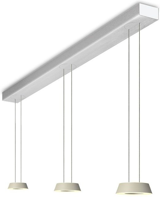 Oligo Glance 3-flammige LED-Pendelleuchte in Kaschmir-Beige mit gebürstetem Aluminium und unsichtbarer Höhenverstellung - Bild 1