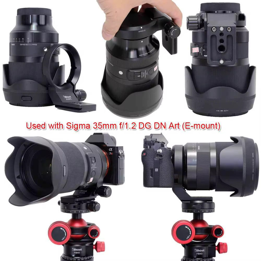 IShoot Objektiv-Kragen mit Arca-Schweizer Quick Release Platte für Sony FE 12-24mm F/2,8 GM, Schwarz - Bild 3