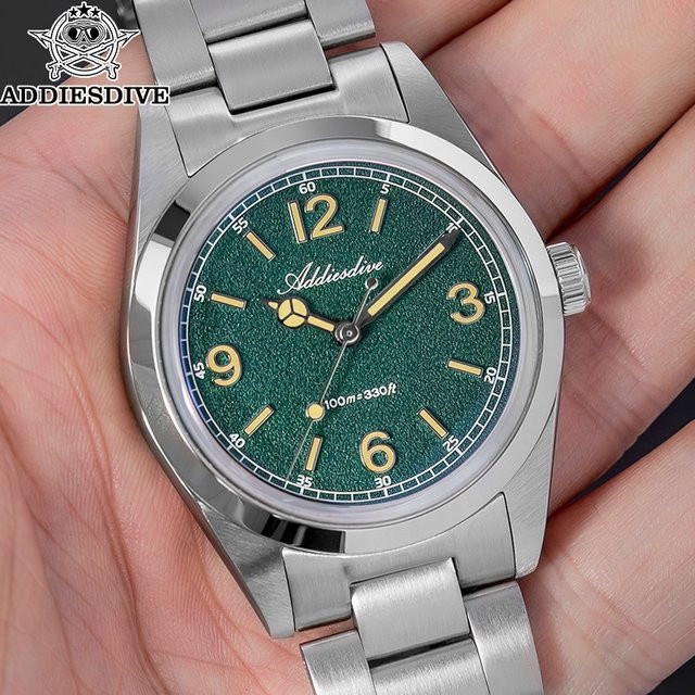 ADDIESDIVE Armbanduhr, Quarz, Edelstahl, Grün, Herren - Bild 1