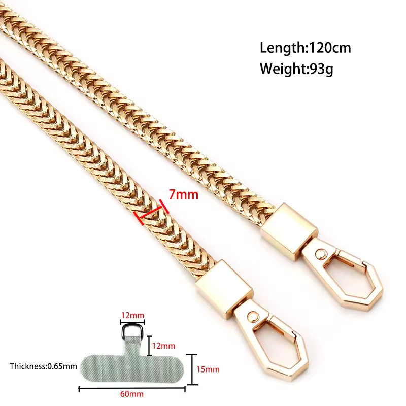 Kettenadapter für Handy-Gurt mit Schulter als Umhängetasche, Metall-Kettenriemen in Gold, Silber und Grau - Bild 1