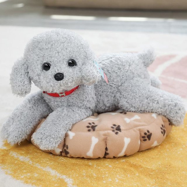 Yiran Health & Beauty Teddy-Hund-Stofftier, Welpenpuppe, Grau, 48cm - Bild 1