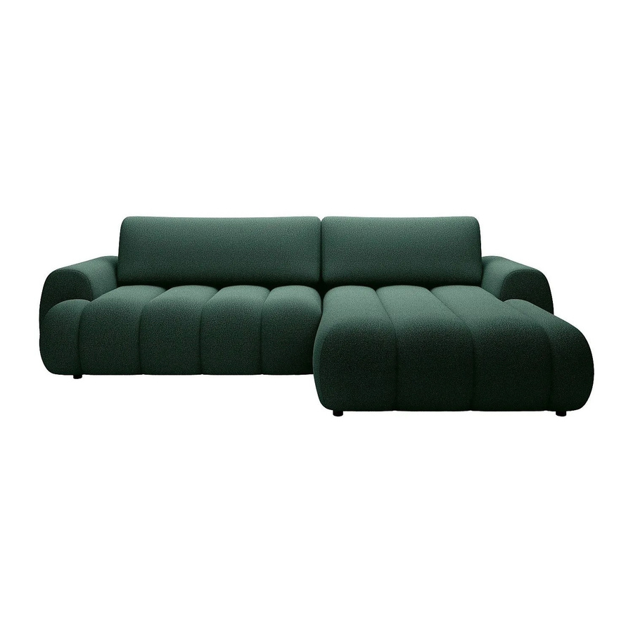 Vente-unique Schlafsofa Fridora in Tannengrün, L-Form mit Schlaffunktion und Armlehnen, Breite: 272 cm - Bild 2