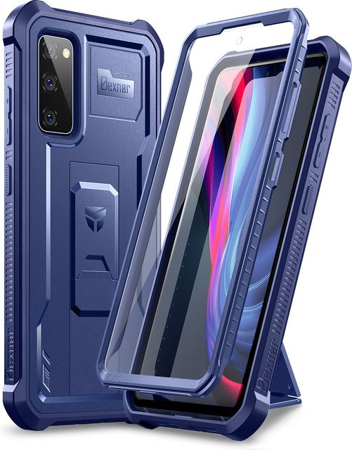 Stoßfeste Schutzhülle für Samsung Galaxy S20 FE mit Displayfolie und Standfunktion in Schwarz oder Blau - Bild 1