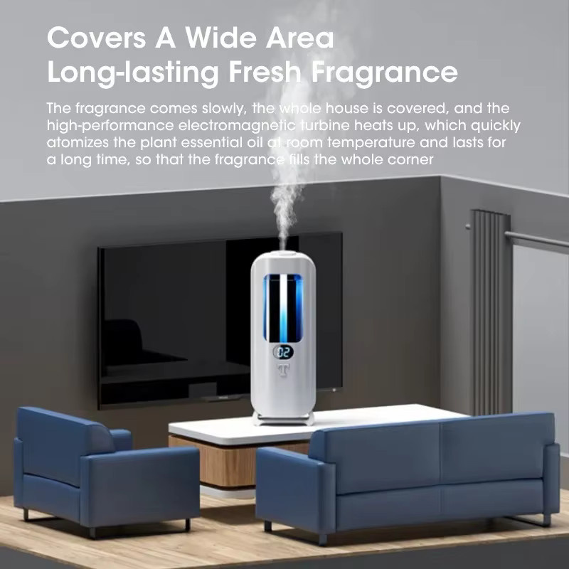 NOCCLILI Intelligenter Mini-USB Ätherisches-Öl-Diffusor mit 5-Gang Einstellung für Zuhause und Toilette, Aromatherapie-Zerstäuber zur Geruchsneutralisierung, Weiß - Bild 2