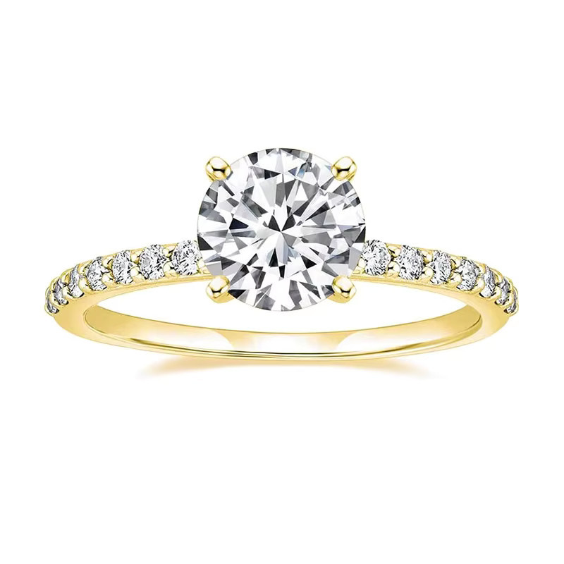 Anziw Verlobungs- und Ehering, 14k Gold, Moissanit, Damen - Bild 3