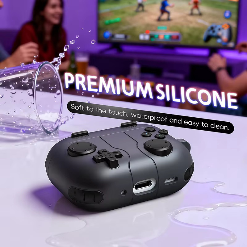 ZEKS Silikon Schutzhülle im 3D Mode Spielkonsole Design für AirPods Pro 3, 2, AirPods 1, 2, 3, 4 in Schwarz - Bild 4