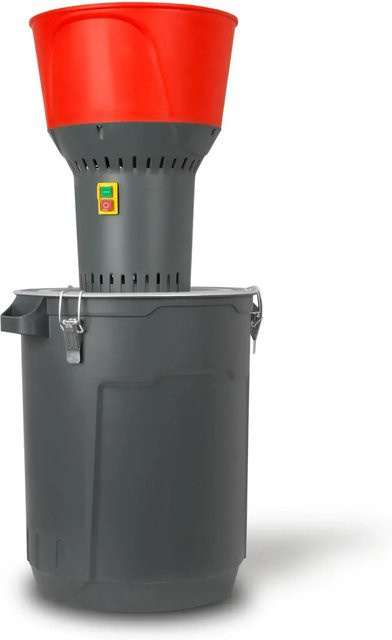 Eberth Elektrische Getreidemühle mit 1300 W Leistung, 50L Eimer und Einfülltrichter, Rot - Bild 1