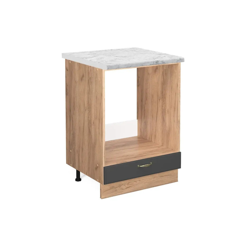 Vicco Herdbauschrank Fame-Line Anthrazit-Gold Eiche mit Marmor-Optik, Breite: 60 cm, Höhe: 82 cm, Tiefe: 60 cm - Bild 2
