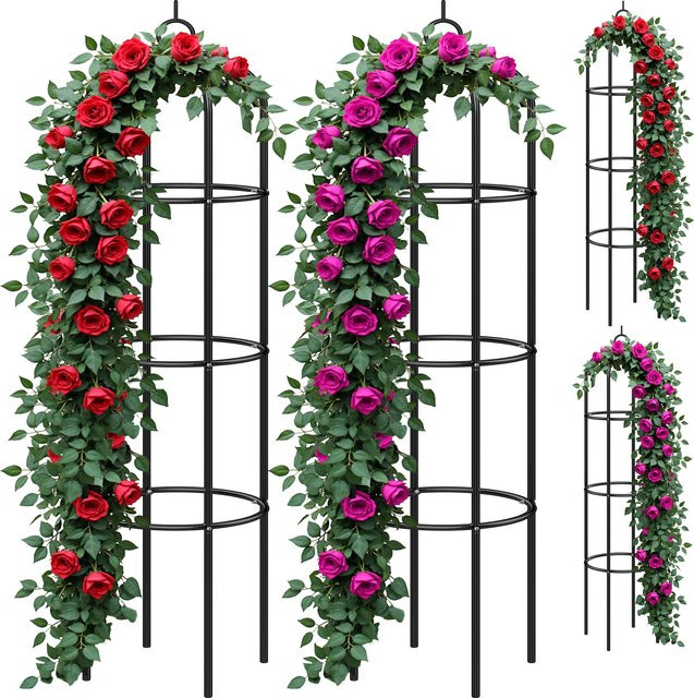 Gardebruk Rosensäule 4er-Set aus Metall in Schwarz, Höhe: 200 cm, Breite: 40 cm, Tiefe: 40 cm - Bild 1