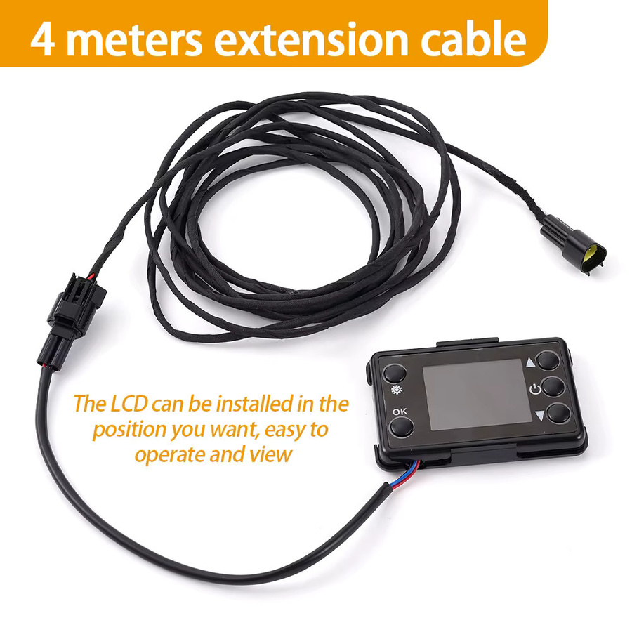 4M Kabeladapter für Dieselheizung mit LCD-Bildschirm, 12V/24V, Schwarz - Bild 5