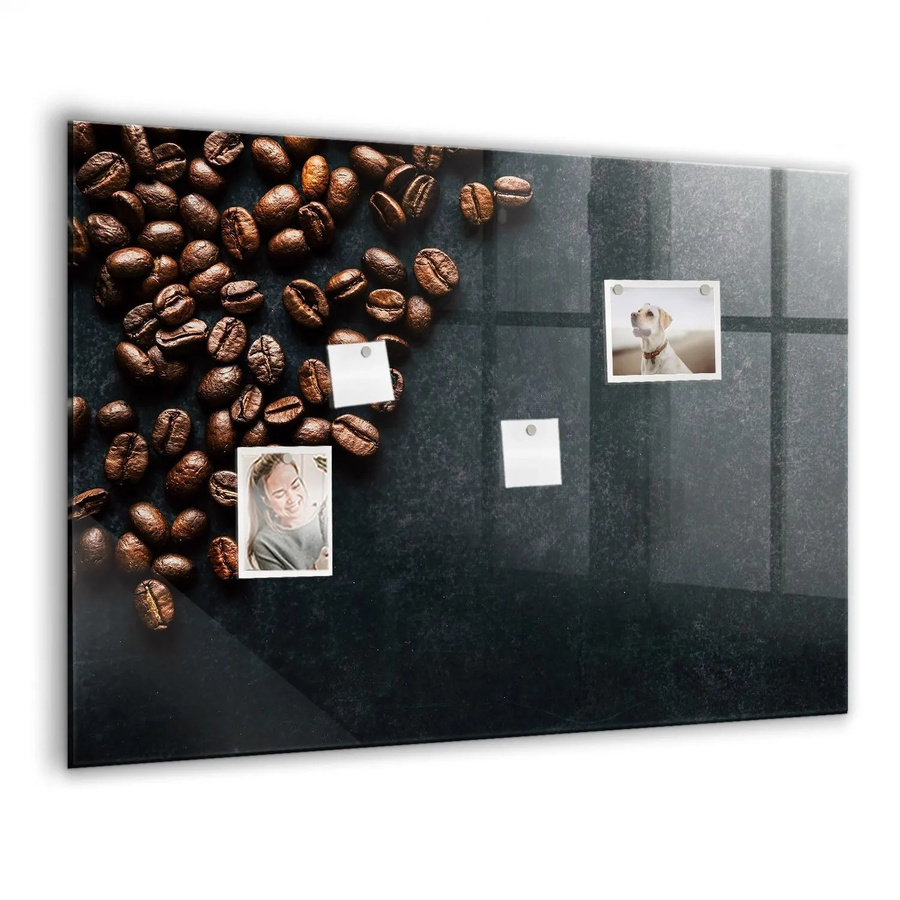 Tulup Magnettafel aus Glas mit Kaffeebohnen-Design, Whiteboard, B: 100 cm, H: 70 cm - Bild 2