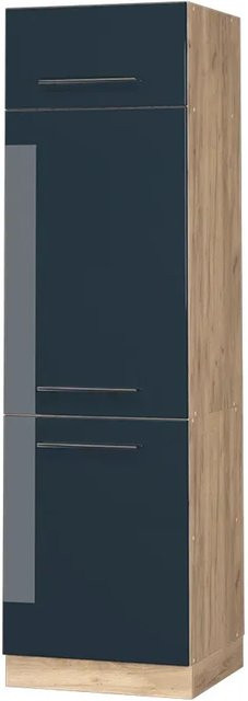 Vicco Kühlumbauschrank Fame-Line Eiche Dunkelblau Hochglanz Breite: 60 cm - Bild 2