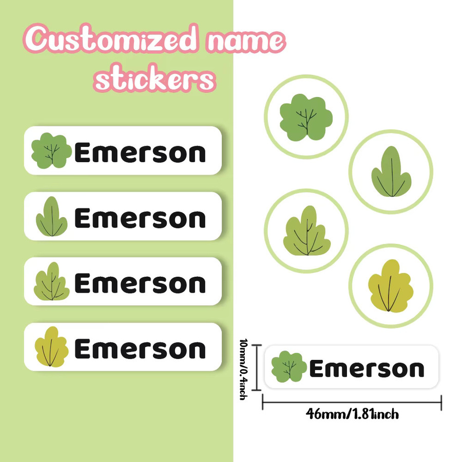 Personalisierte Cartoon-Namensaufkleber in Multicolour, transparente DIY-Namensetiketten für Kinder zur Kennzeichnung von Schultaschen, Flaschen, Boxen und Uniformen - Bild 1