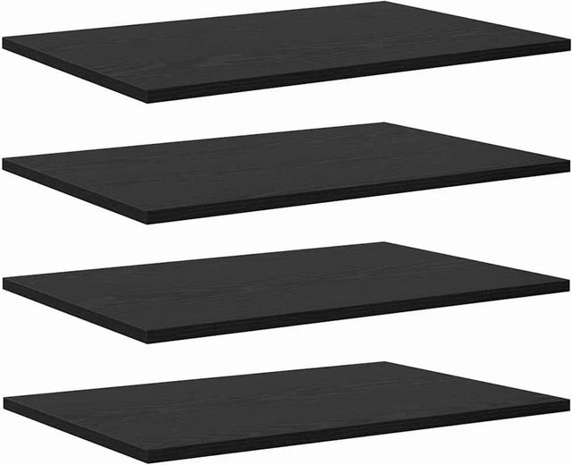 vidaXL Regalbrett Set aus Holzwerkstoff, 4 Stück, Schwarz, B: 60 cm, T: 40 cm, H: 1,5 cm - Bild 1